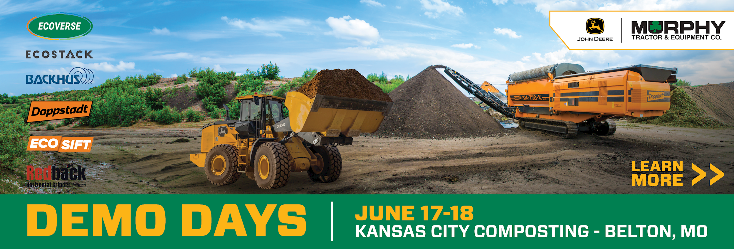 Ecoverse Demo Days with Murphy Tractor Join Us June 17-18 at Kansas City Composting in Belton, MO
